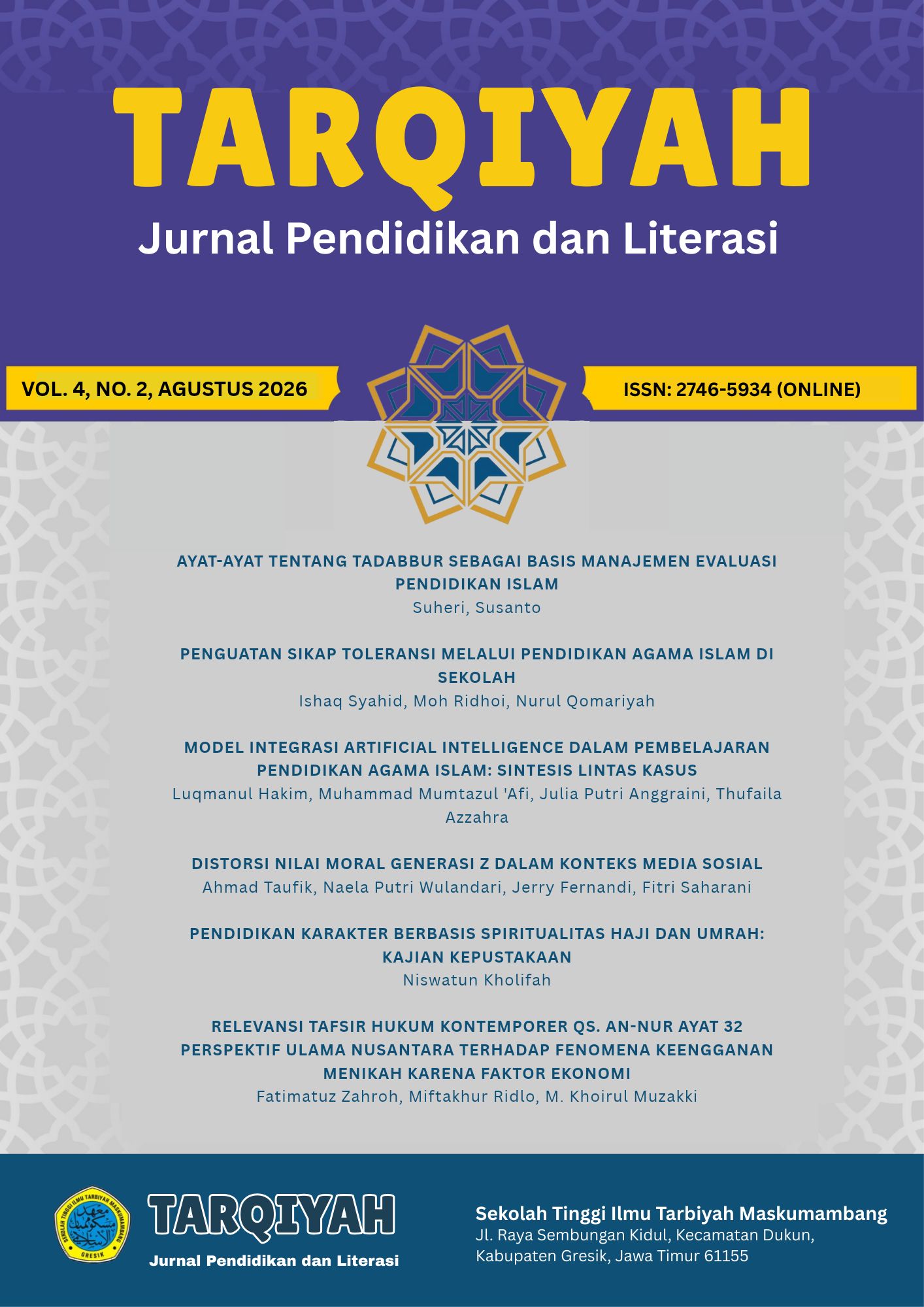 					Lihat Vol 4 No 2 (2026): TARQIYAH EDISI AGUSTUS 2026
				